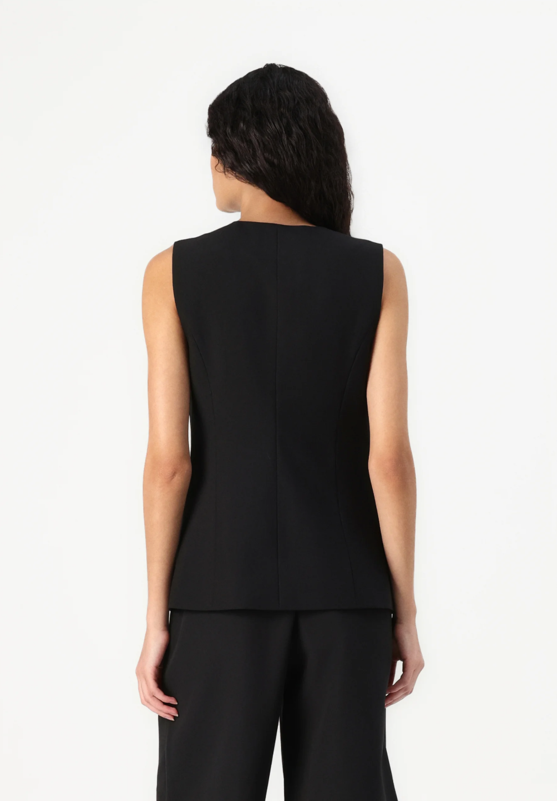 MALENA LIFE S/L LONG WAISTCOAT TLR - Black