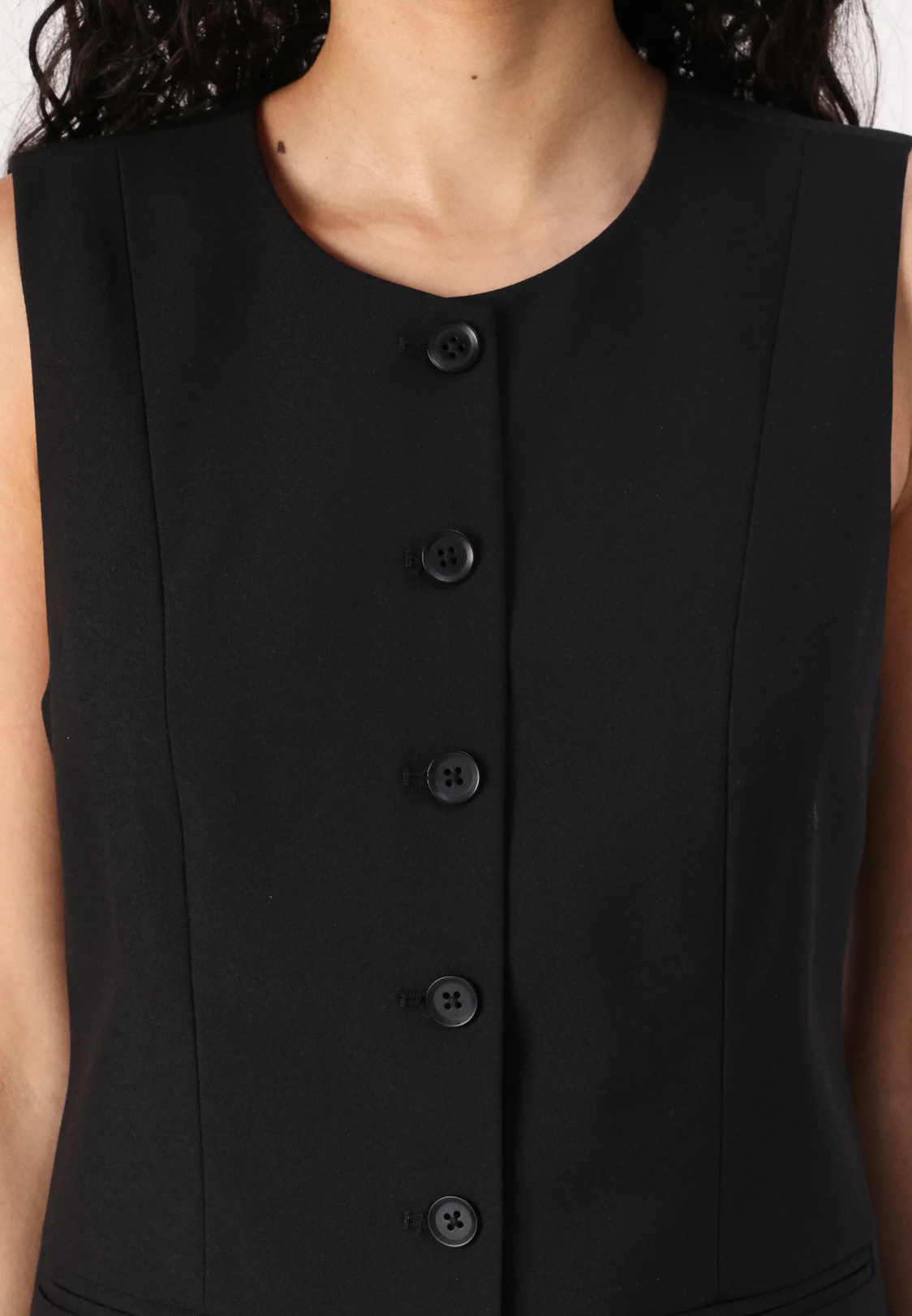 MALENA LIFE S/L LONG WAISTCOAT TLR - Black