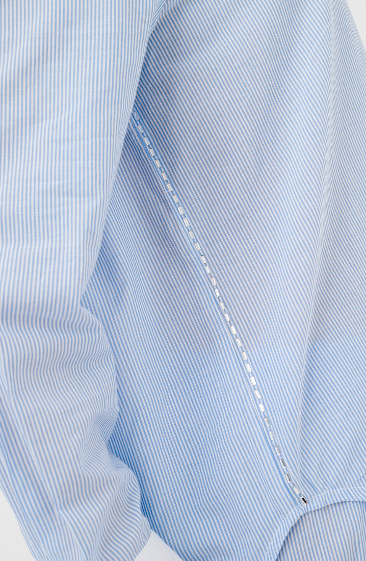 JULIE LIFE LS REGULAR STONE SHIRT - White/Blue