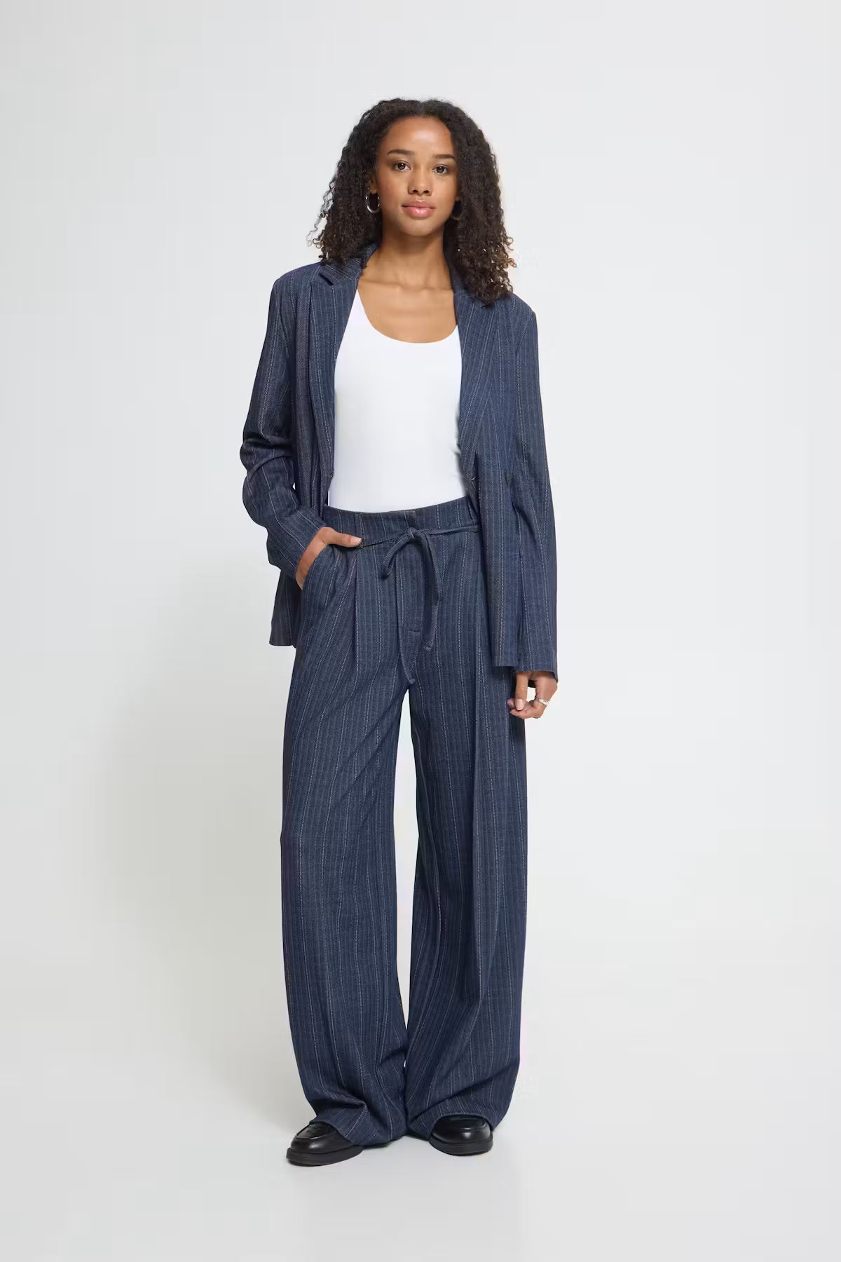 DARK BLUE JACQUARD STRIPE - Blue