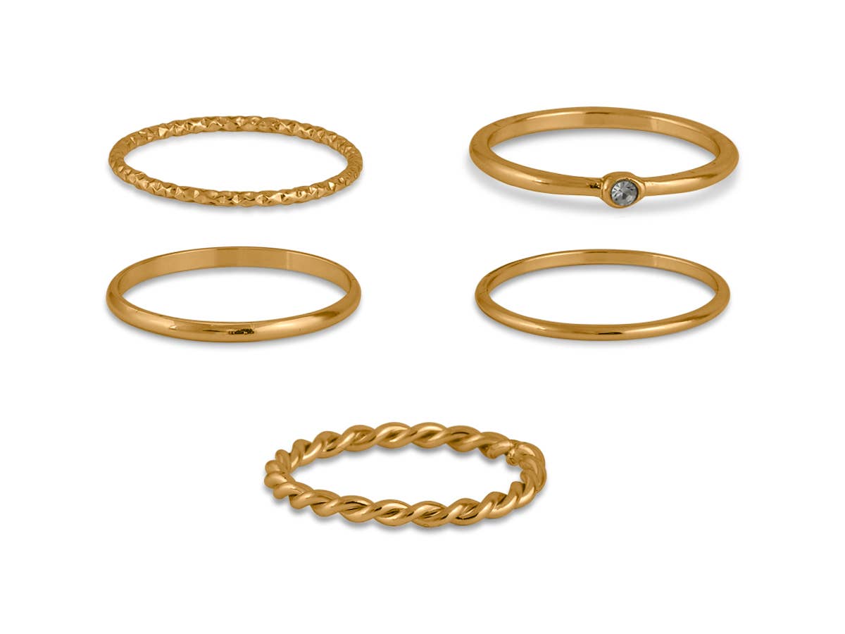 Athena Set of Delicate Rings: GOLD