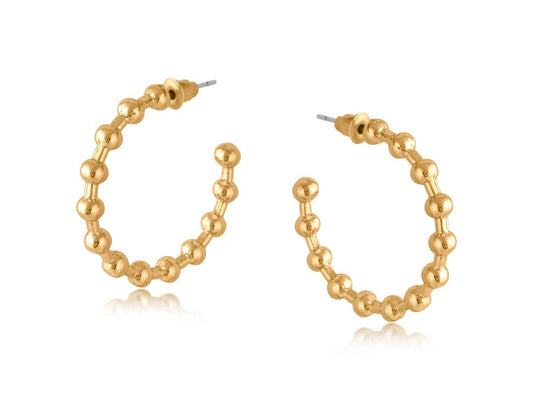 LOUISE BALL SHAPED HOOP EARRINGS: GOLD