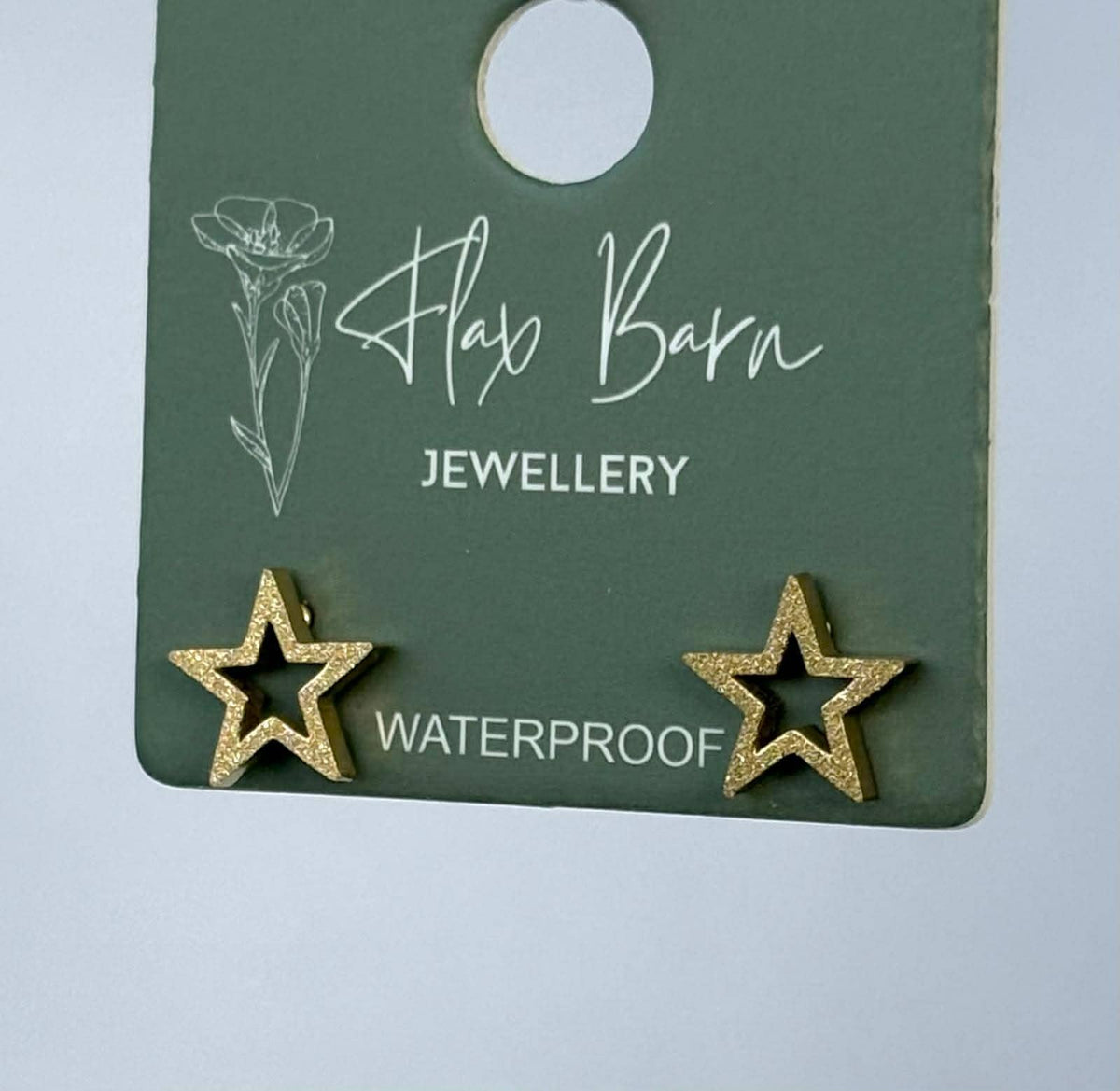 Tarnish Resistant Shimmer Star Studs: Gold