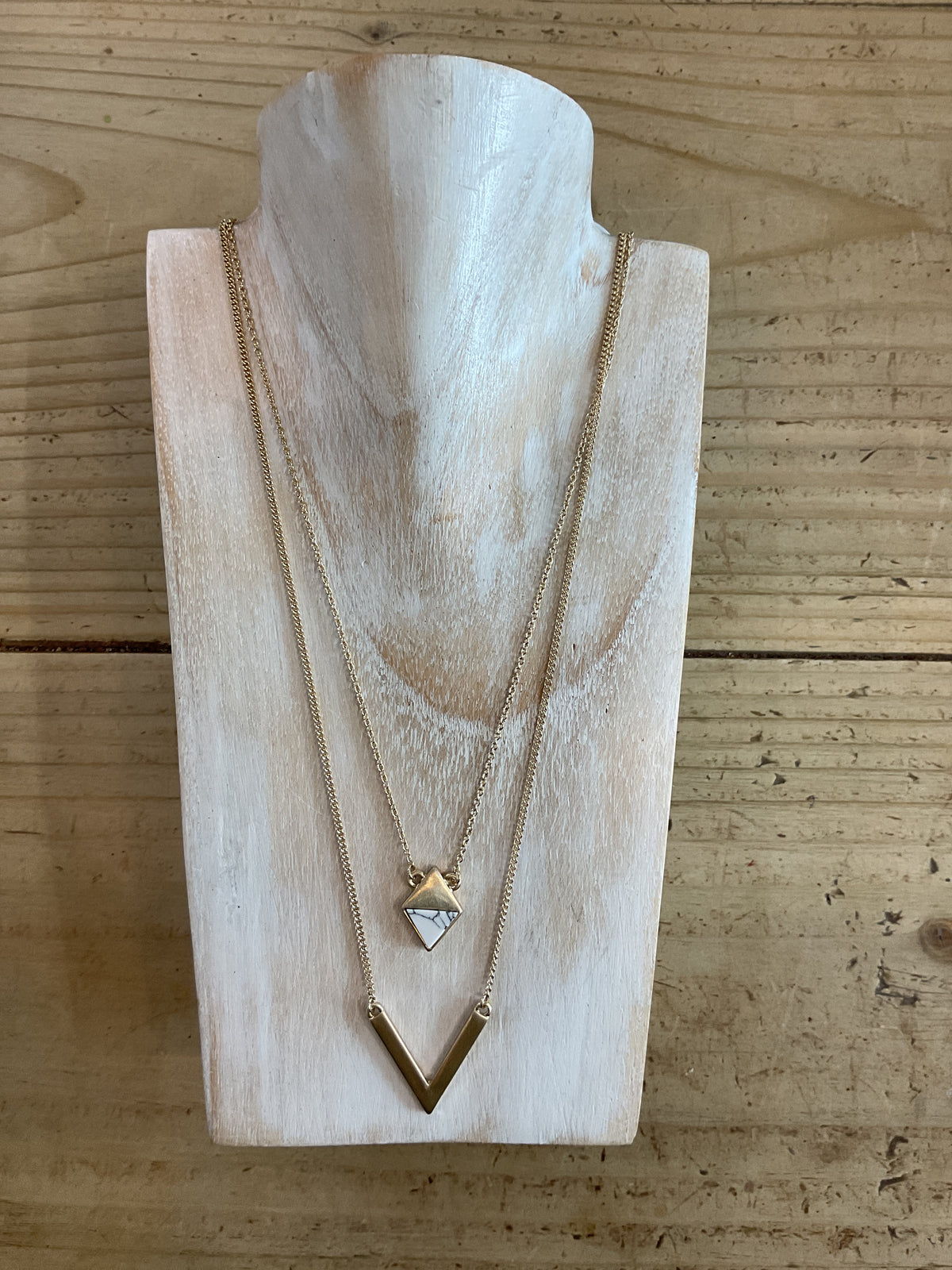 Isles and Stars- Double Chain V pendant