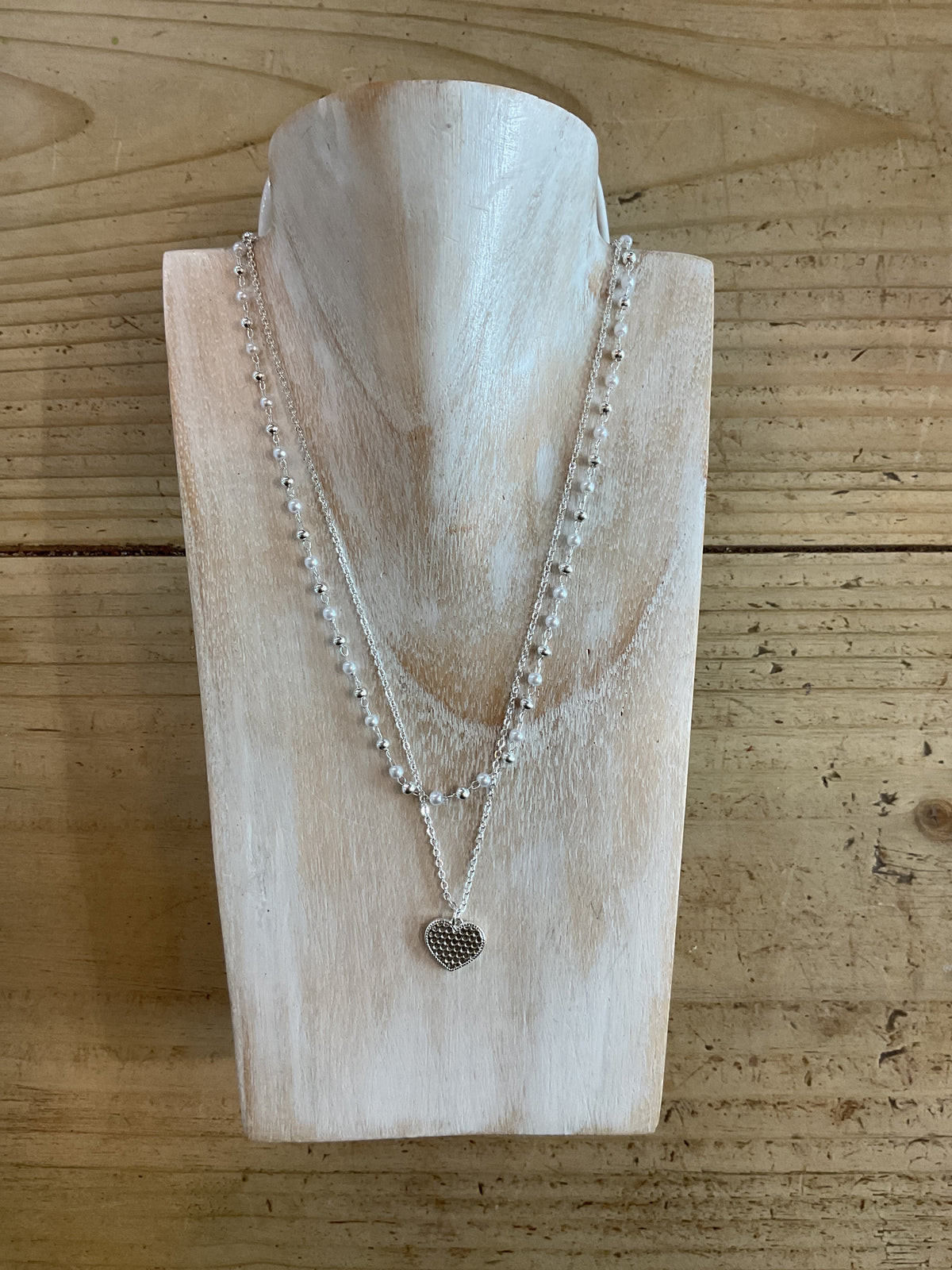 Isles and Stars- Heart and Pearl Chain Necklace