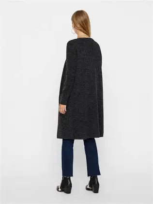 DOFFY LS LONG OPEN CARDIGAN - Charcoal