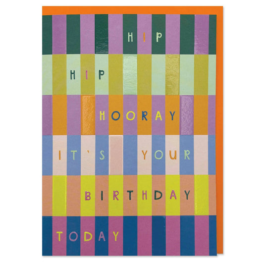 Hip Hip Hooray its your Birthday Today Rainbow - Regular Card