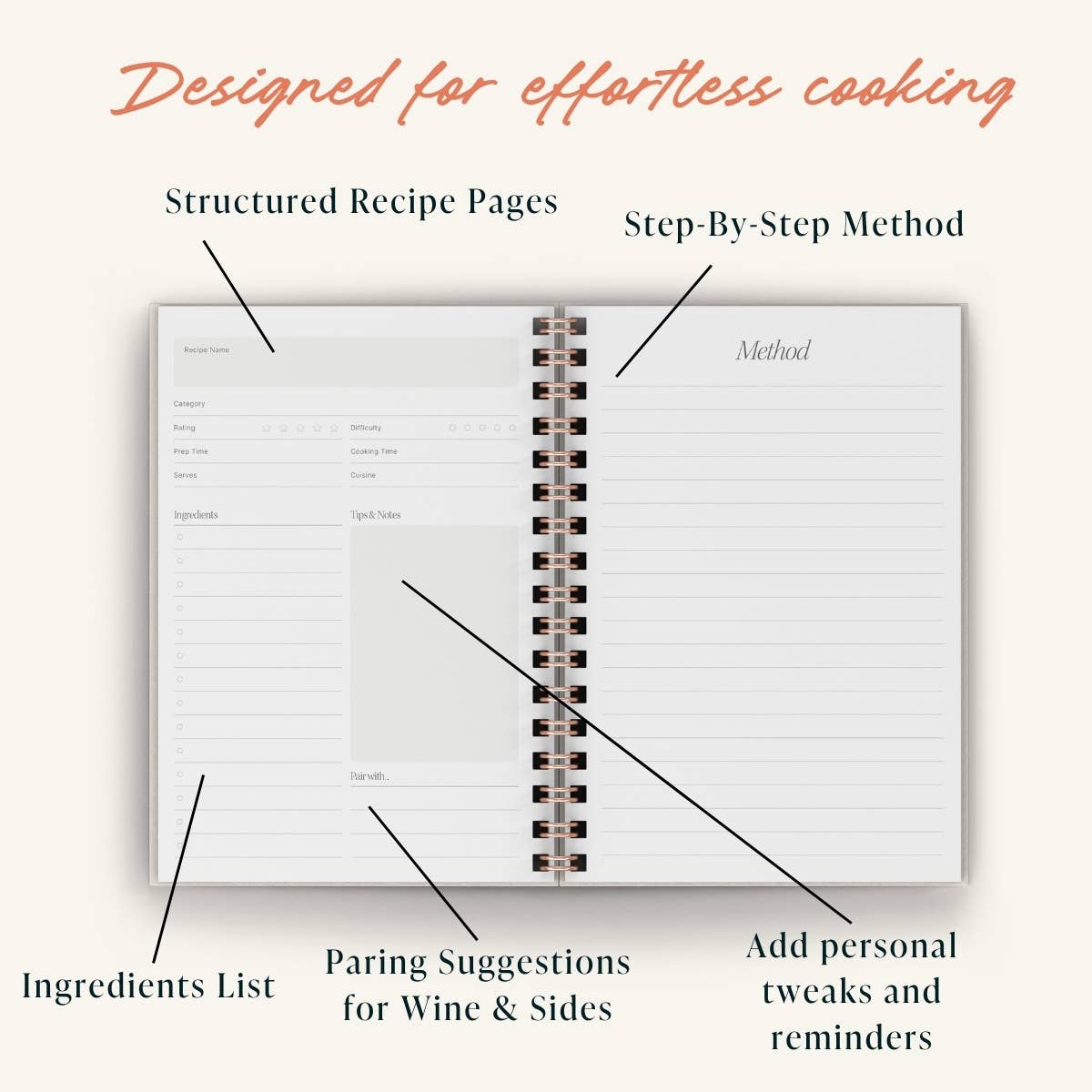 Tomato Recipe Journal | A5 Spiral Hardcover Recipe Book