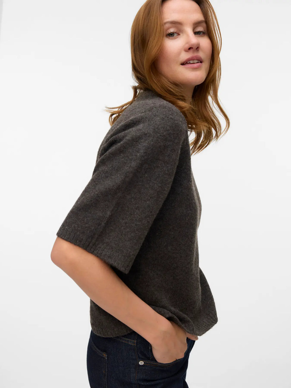 BOOM 2/4 O- NECK OVERSIZED PULLOVER - Chocolate Torte Melange